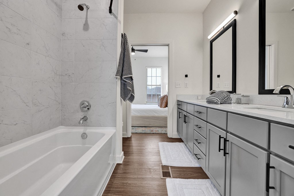 Bathroom at West Row Townhomes and at West Row Townhomes at West Row Lofts and Townhomes in Birmingham, AL